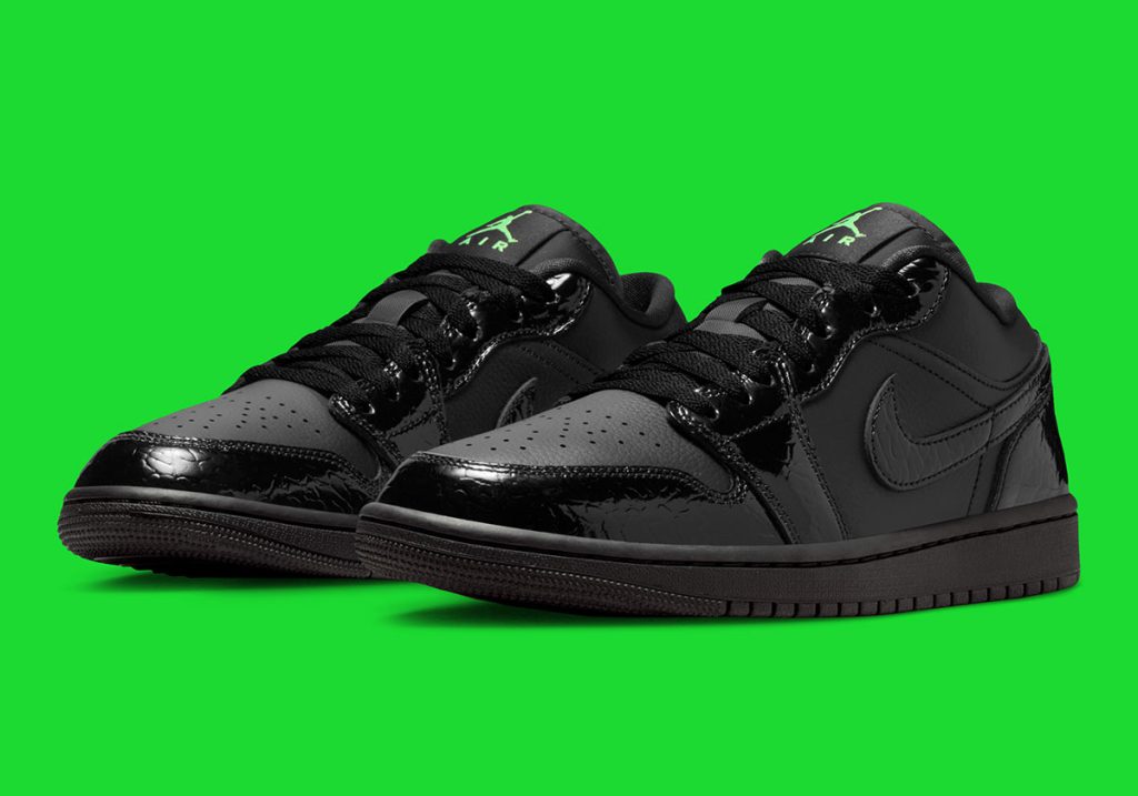 Обзор Air Jordan 1 Low Black/Scream Green 2026 IQ9701-010