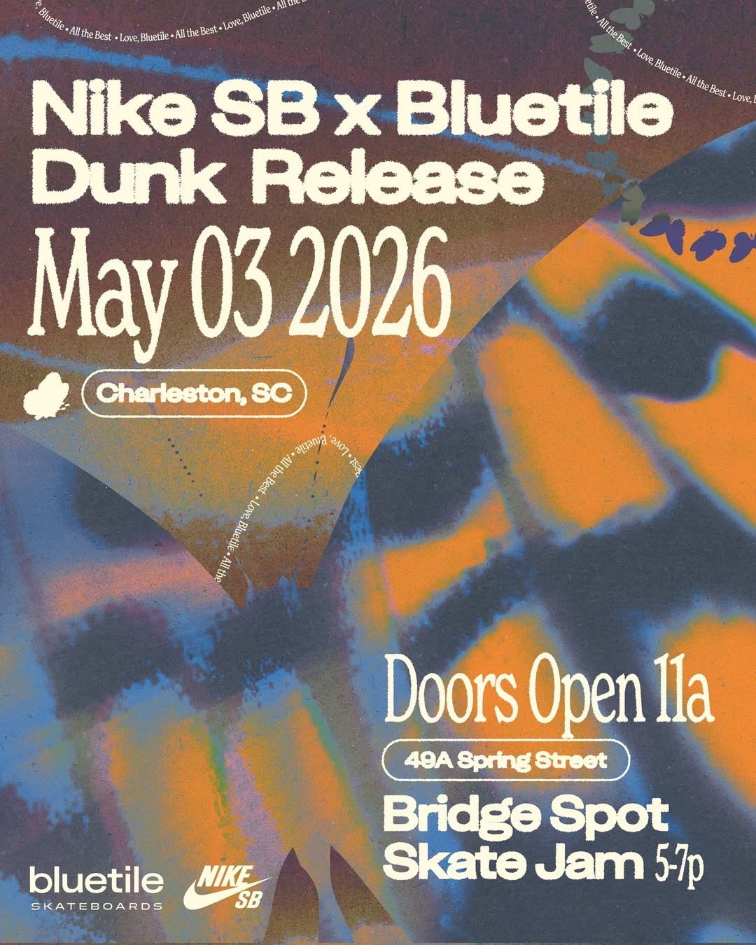 Bluetile x Nike SB Dunk Low Butterfly 2026  IQ1323-001