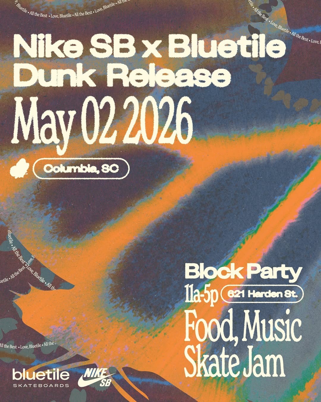 Bluetile x Nike SB Dunk Low Butterfly 2026  IQ1323-001